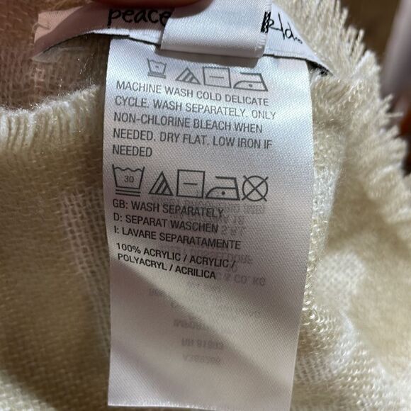 Peace Love World Love is Beautiful Oversized Scarf Shawl - Picture 4 of 4